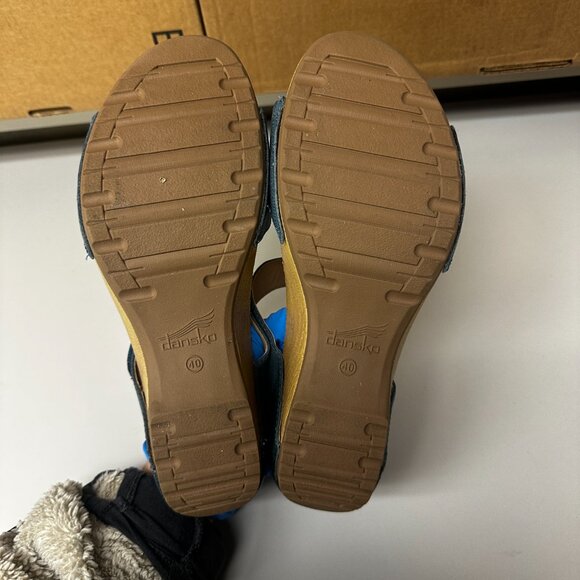 Dansko Tanya Wedge Sandals - blue/tan - size 40 - Picture 6 of 6